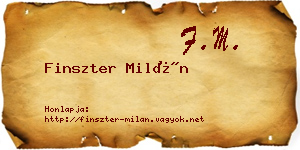 Finszter Milán névjegykártya